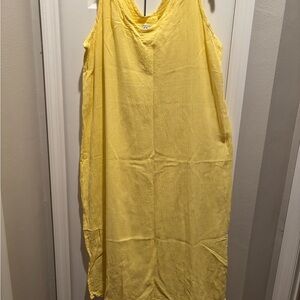 Oh My Gauze! Yellow V- neck maxi dress